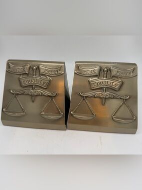 Justice & Mercy Scales Decorative Bookends - Metallic Bronze